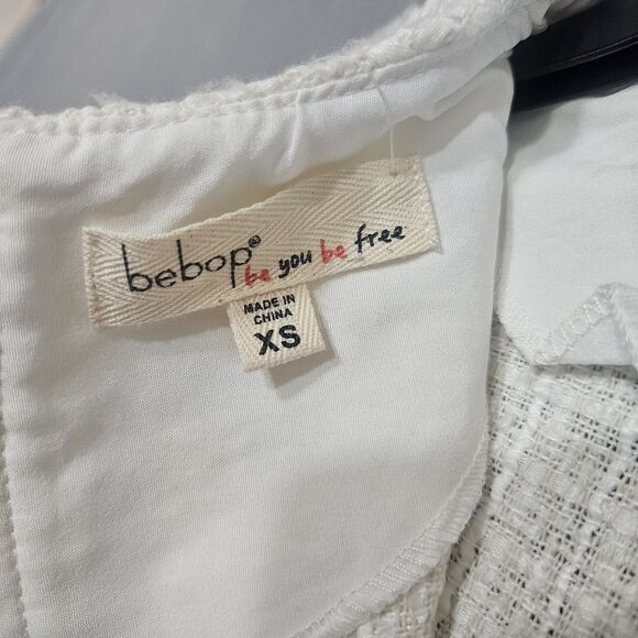 New bebop Tweed office Dress Twee Grandmacore White Woven Size Women's XS - Picture 2 of 10